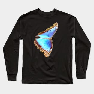 Morpho Butterfly on Black / Swiss Artwork Photography Long Sleeve T-Shirt